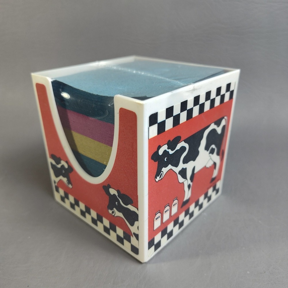 Vintage Lisa Frank Stationery Cube Cow Checkered Milk #P531 RedBlack NEW SEALED
